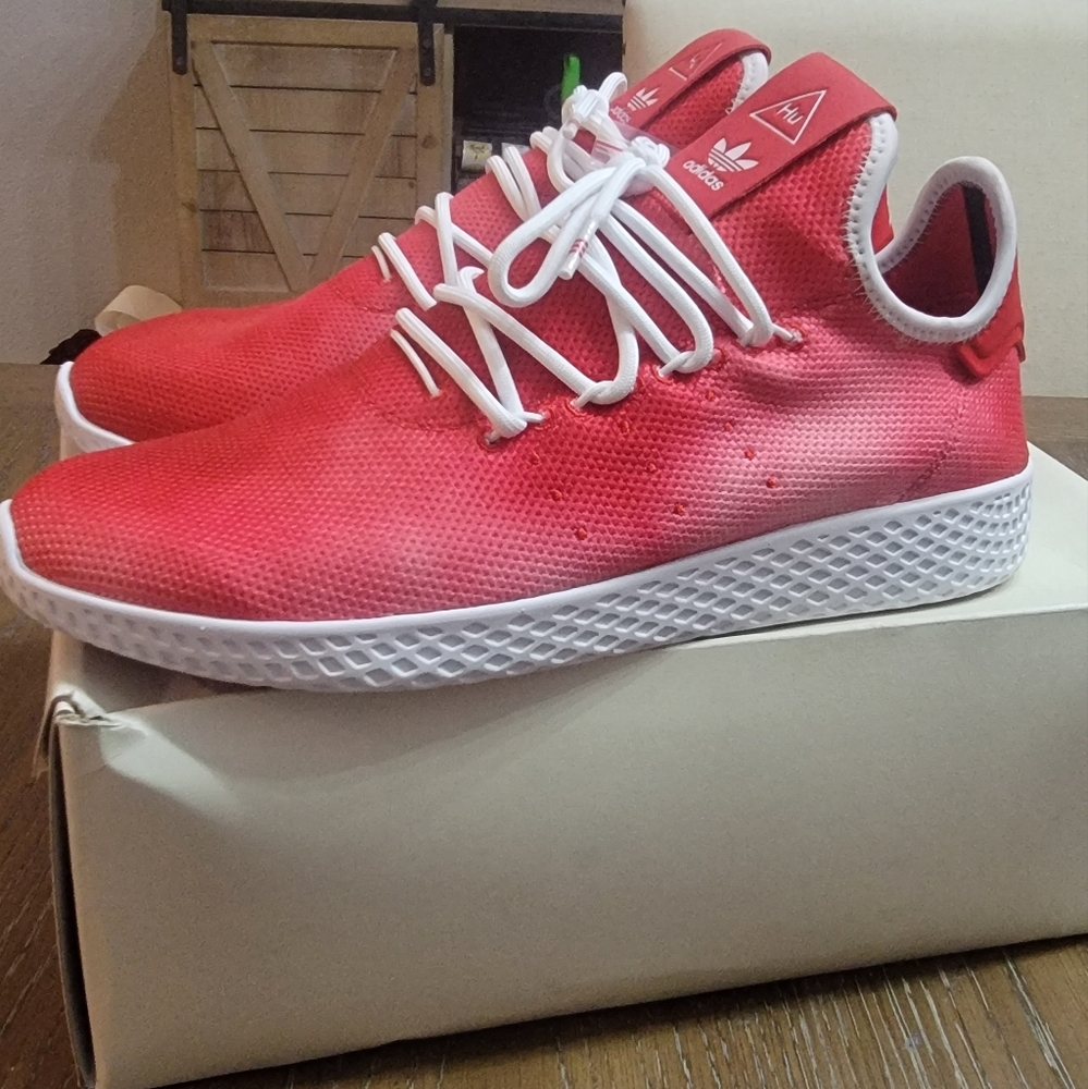 Adidas Pharrell Williams PW, shoes,new in box, extra laces, 9.5 men, red
